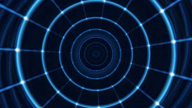 ICE TUNNEL as a 16:9 video: blue rings rushing towards the viewer